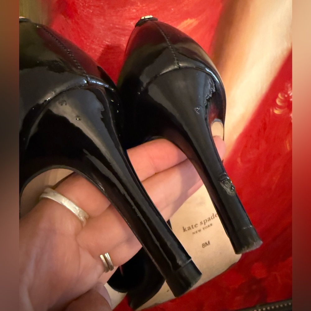 Kate Spade Black Patent Leather Heels size 8 - Picture 10 of 14